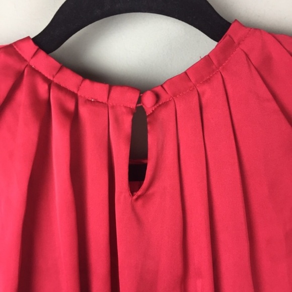 Loft Gathered Collar Scarf Print Red Blouse XSP - Picture 8 of 8